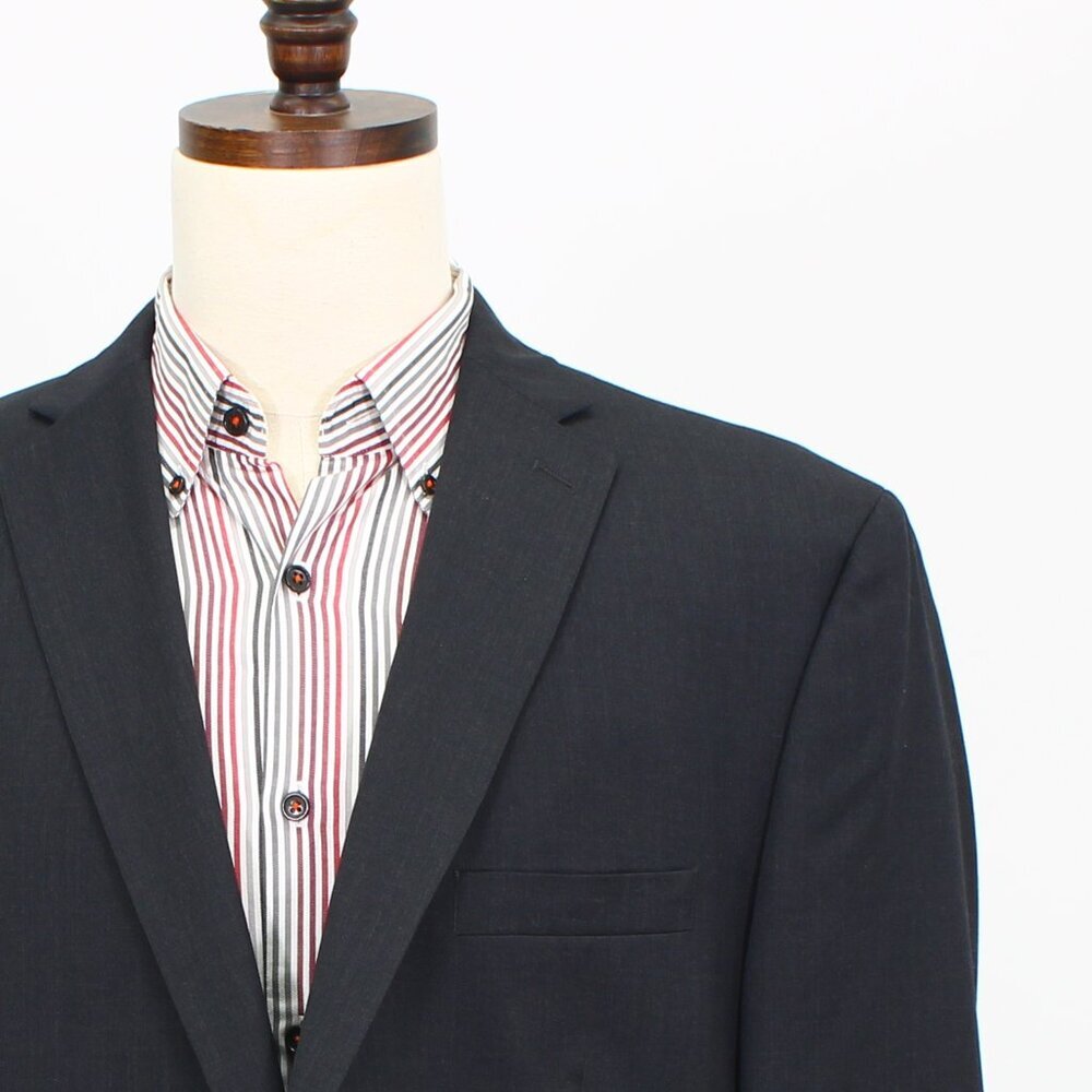Calvin Klein 48L Gray Solid 2-Button Sport Coat Blazer Jacket P589 - Picture 5 of 11